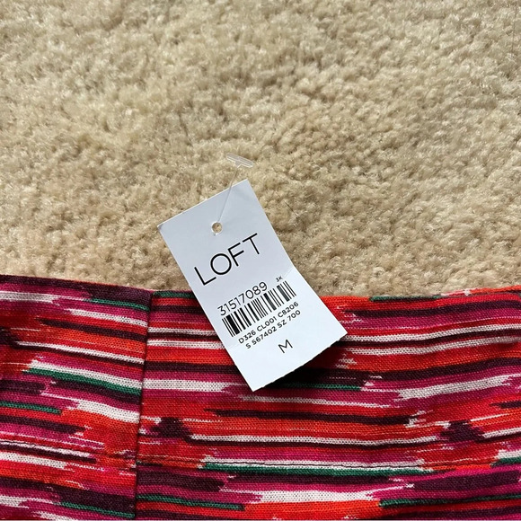 NWT Loft Women’s Pleated Pull On Ikat Shorts - Size M - Linen/Rayon Blend - Picture 6 of 12